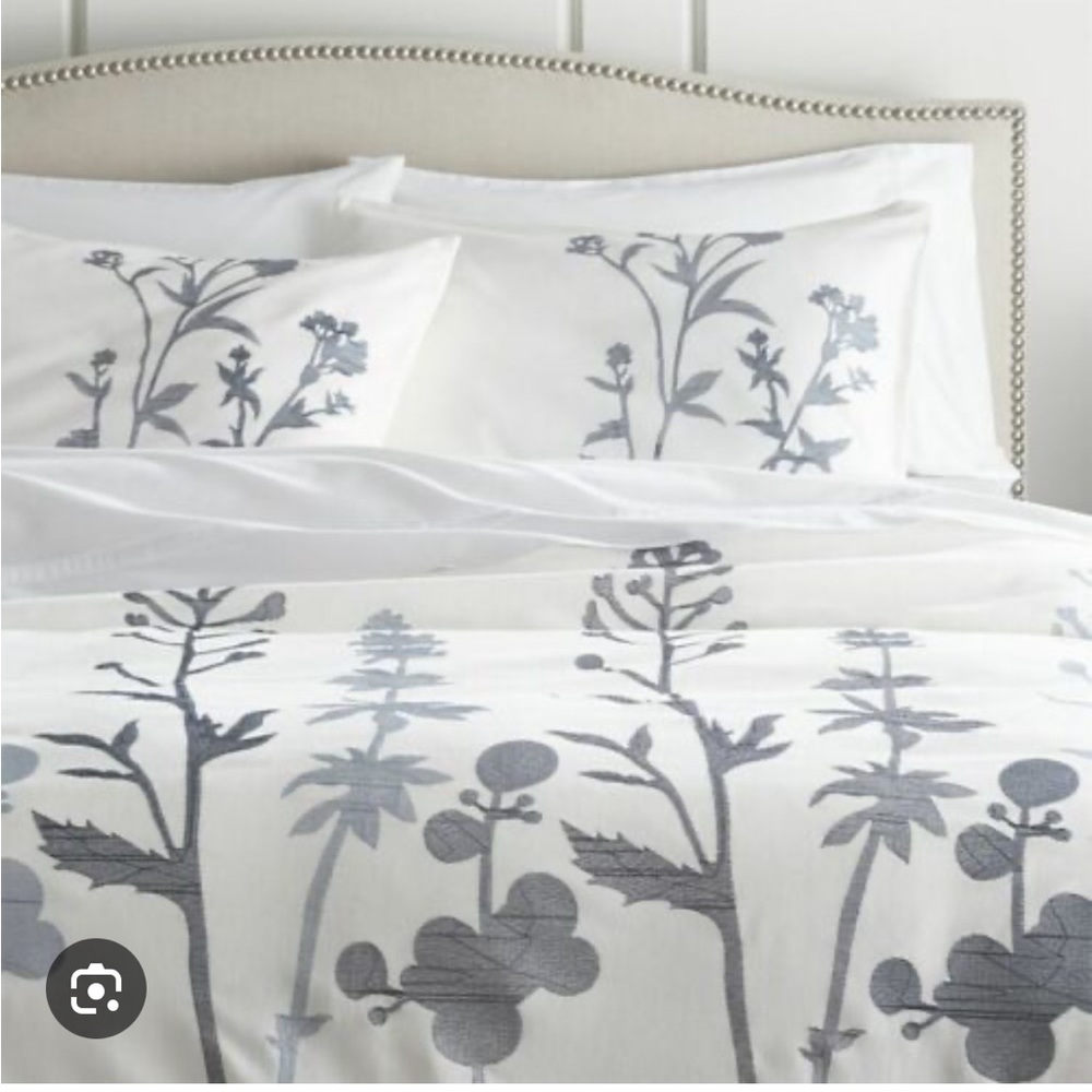 Crate and Barrel Woodland Blue King Pillow Shams